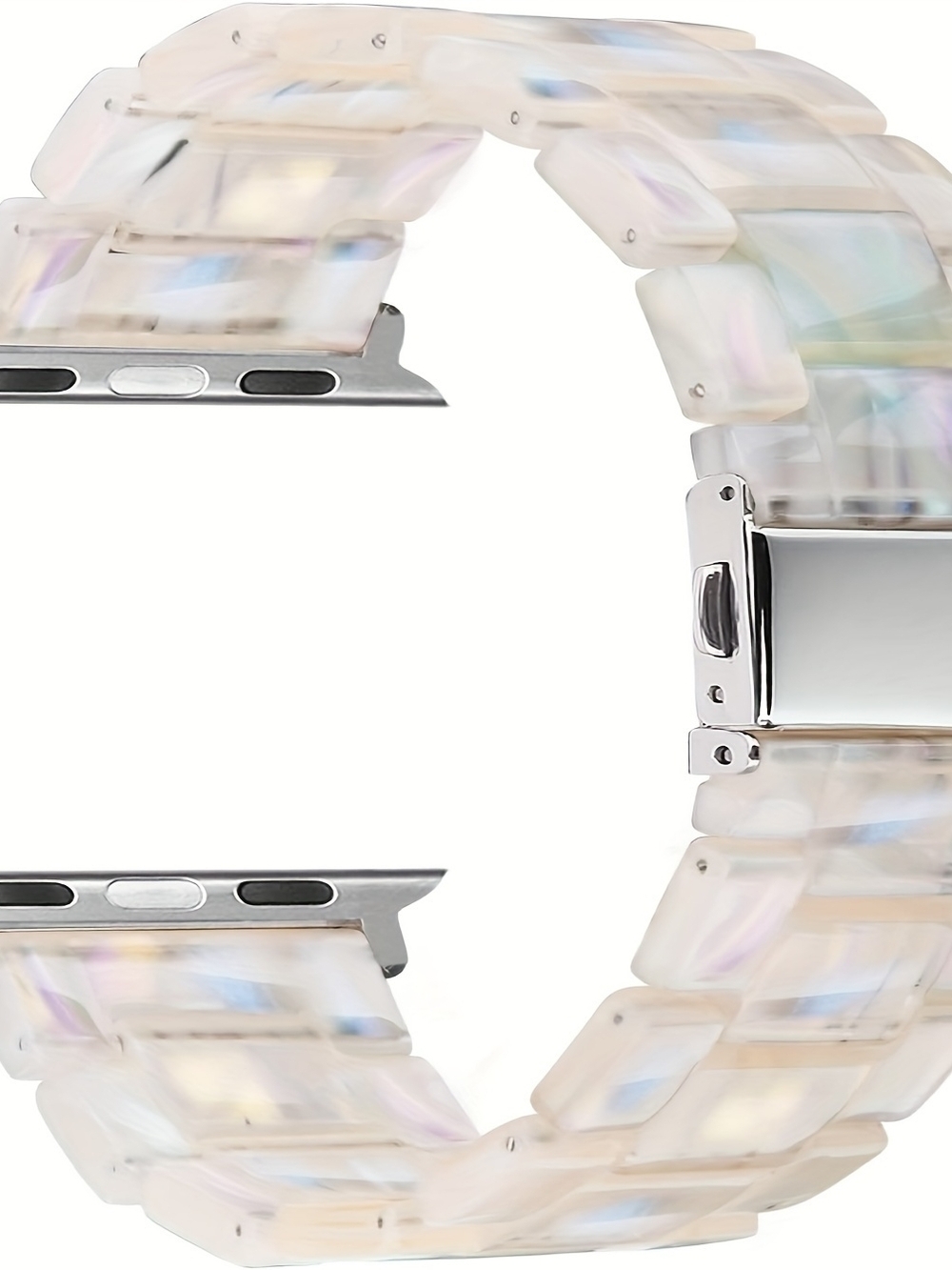 Apple Iridescent White Resin Link Watch Band